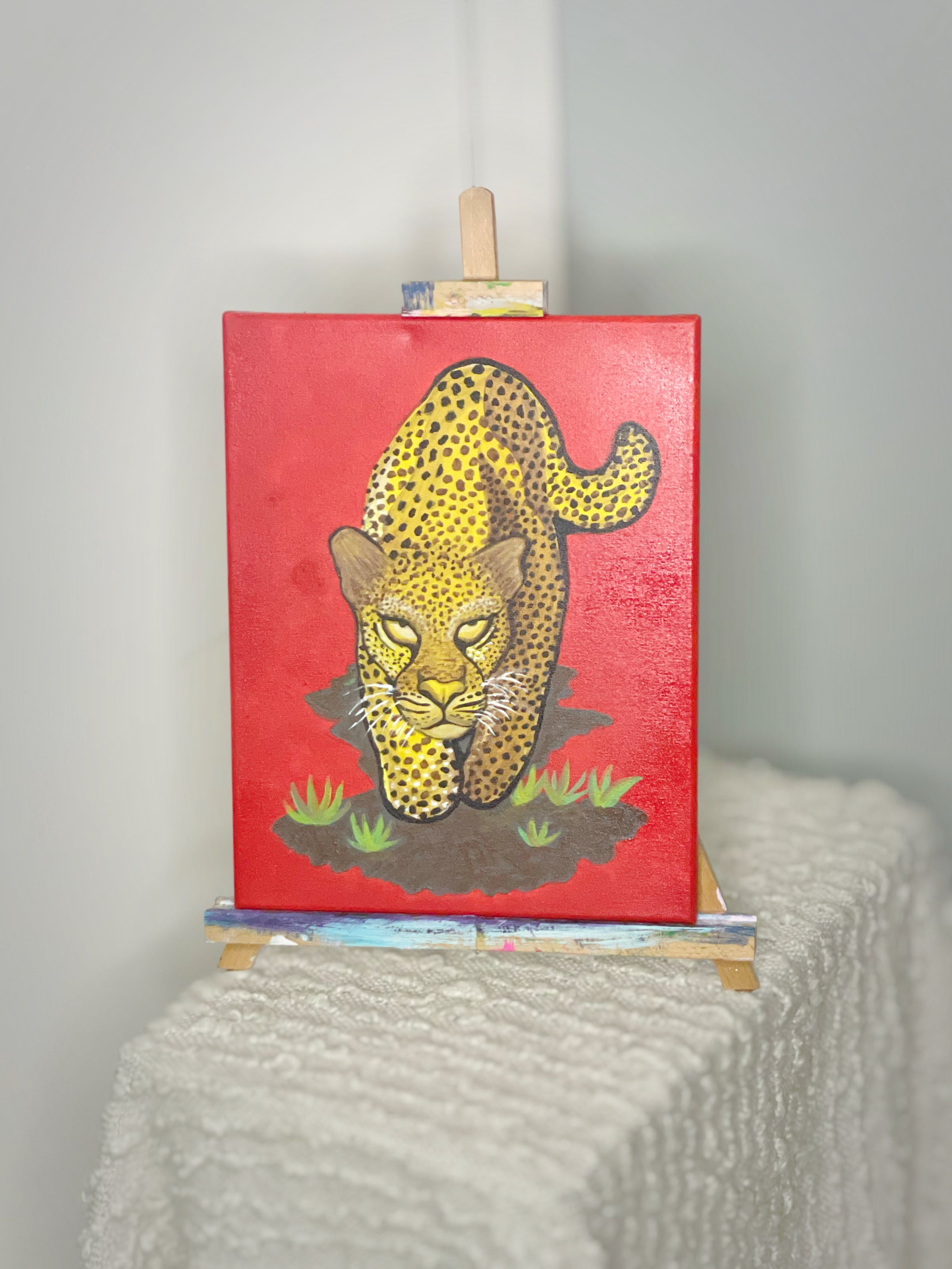 "Banana Cat" Acrylic Painting by The Vixen
