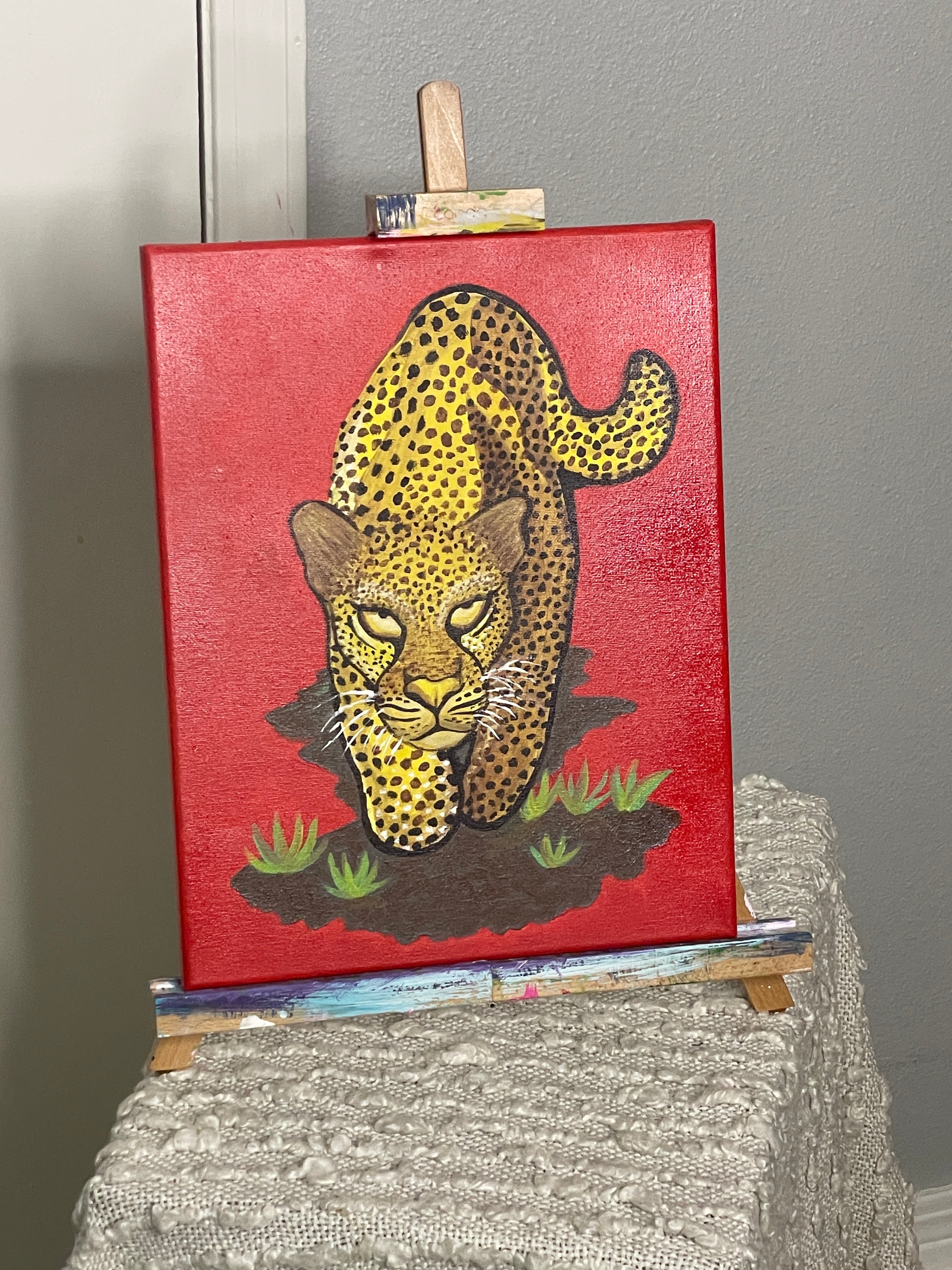 "Banana Cat" Acrylic Painting by The Vixen