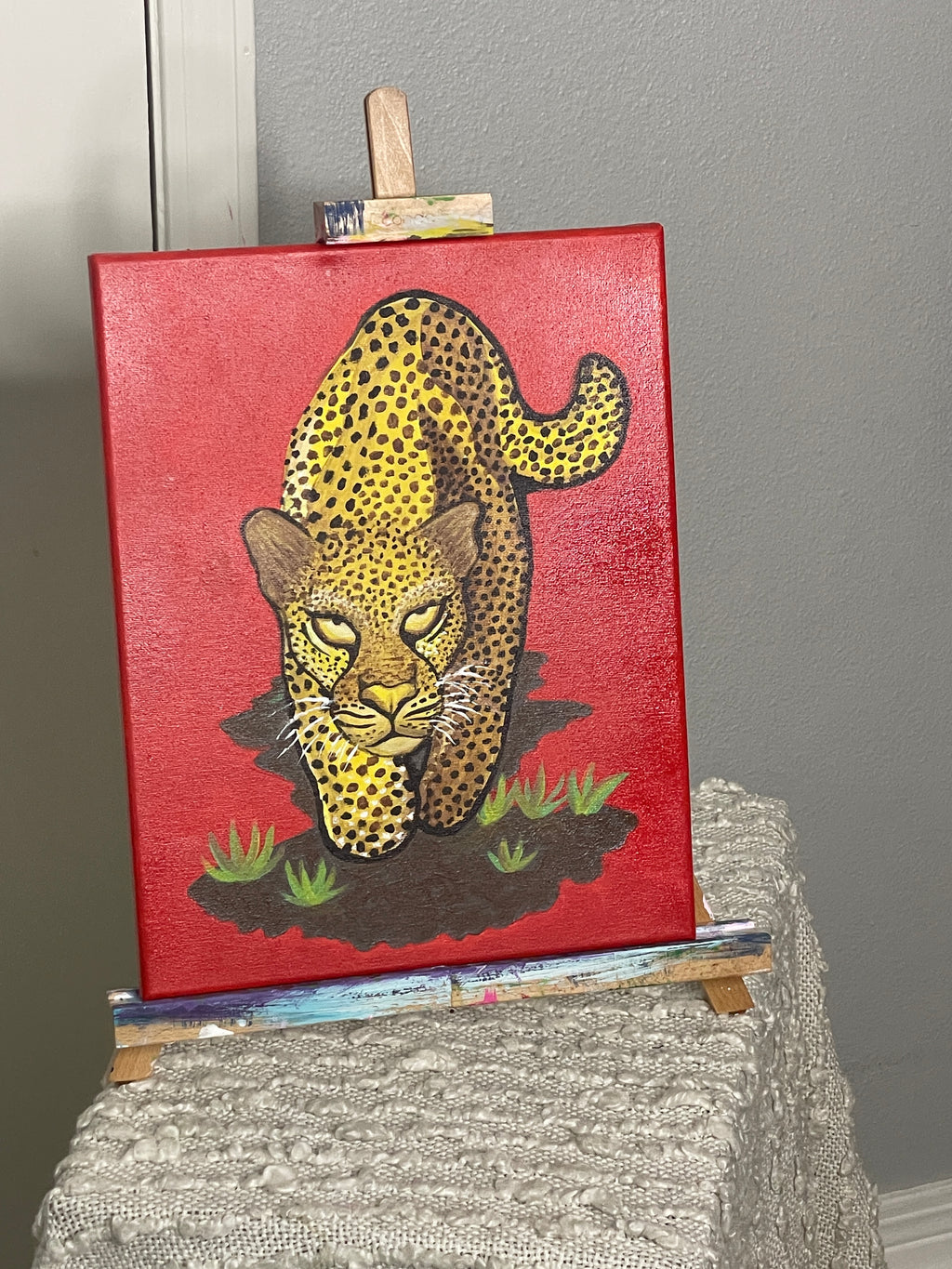 "Banana Cat" Acrylic Painting by The Vixen