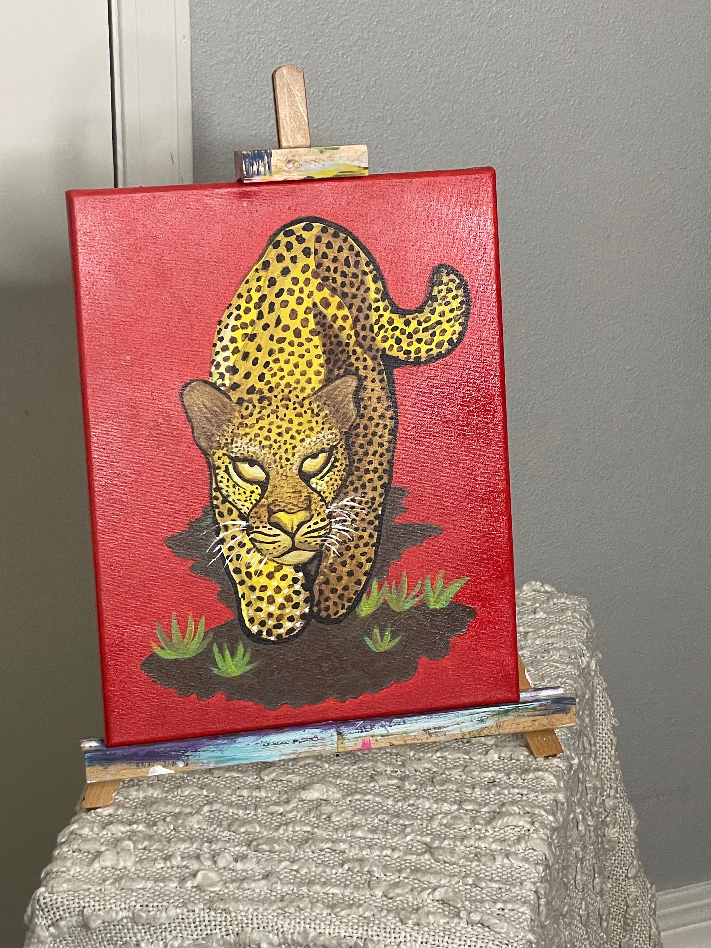 "Banana Cat" Acrylic Painting by The Vixen