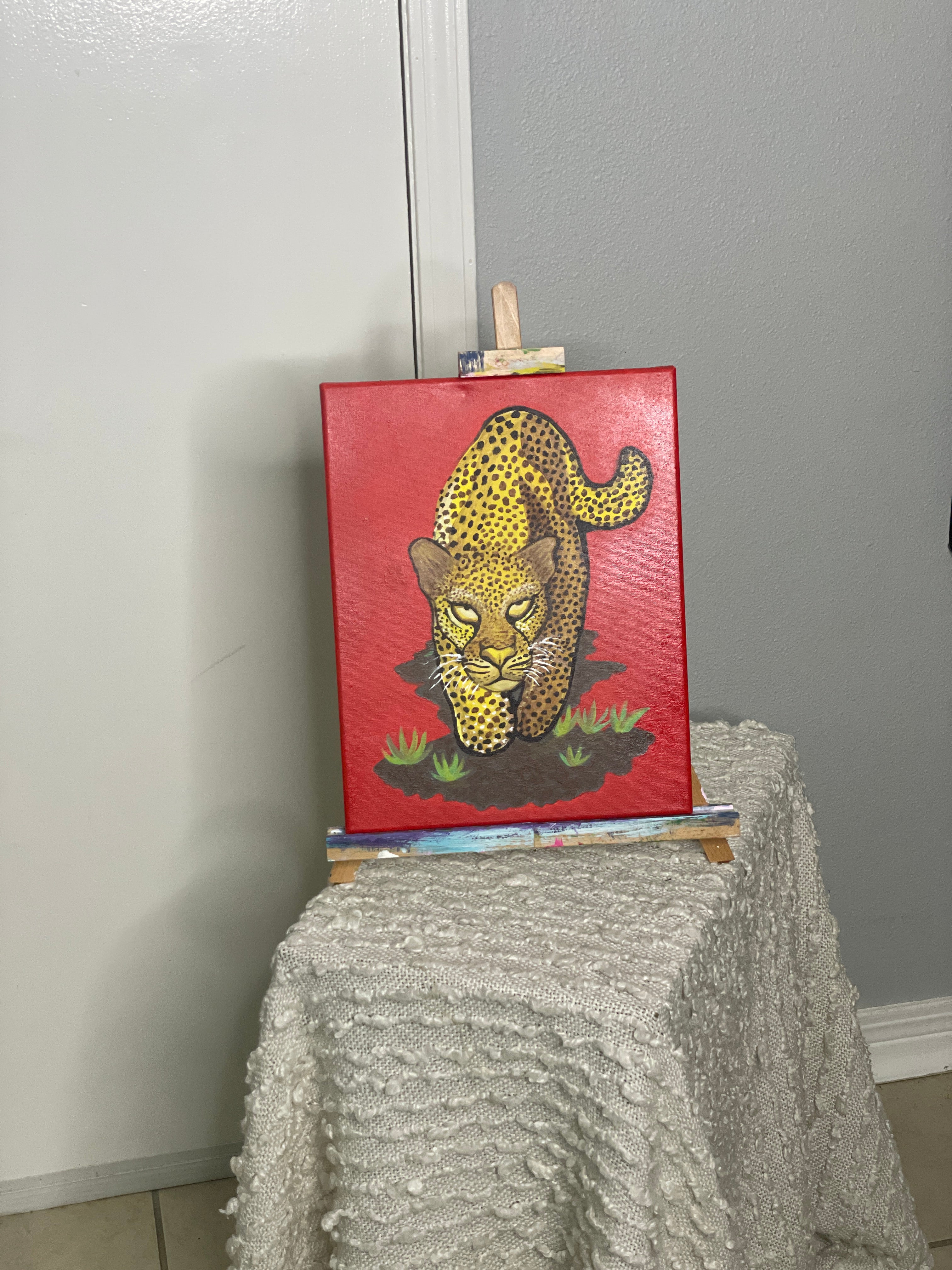 "Banana Cat" Acrylic Painting by The Vixen