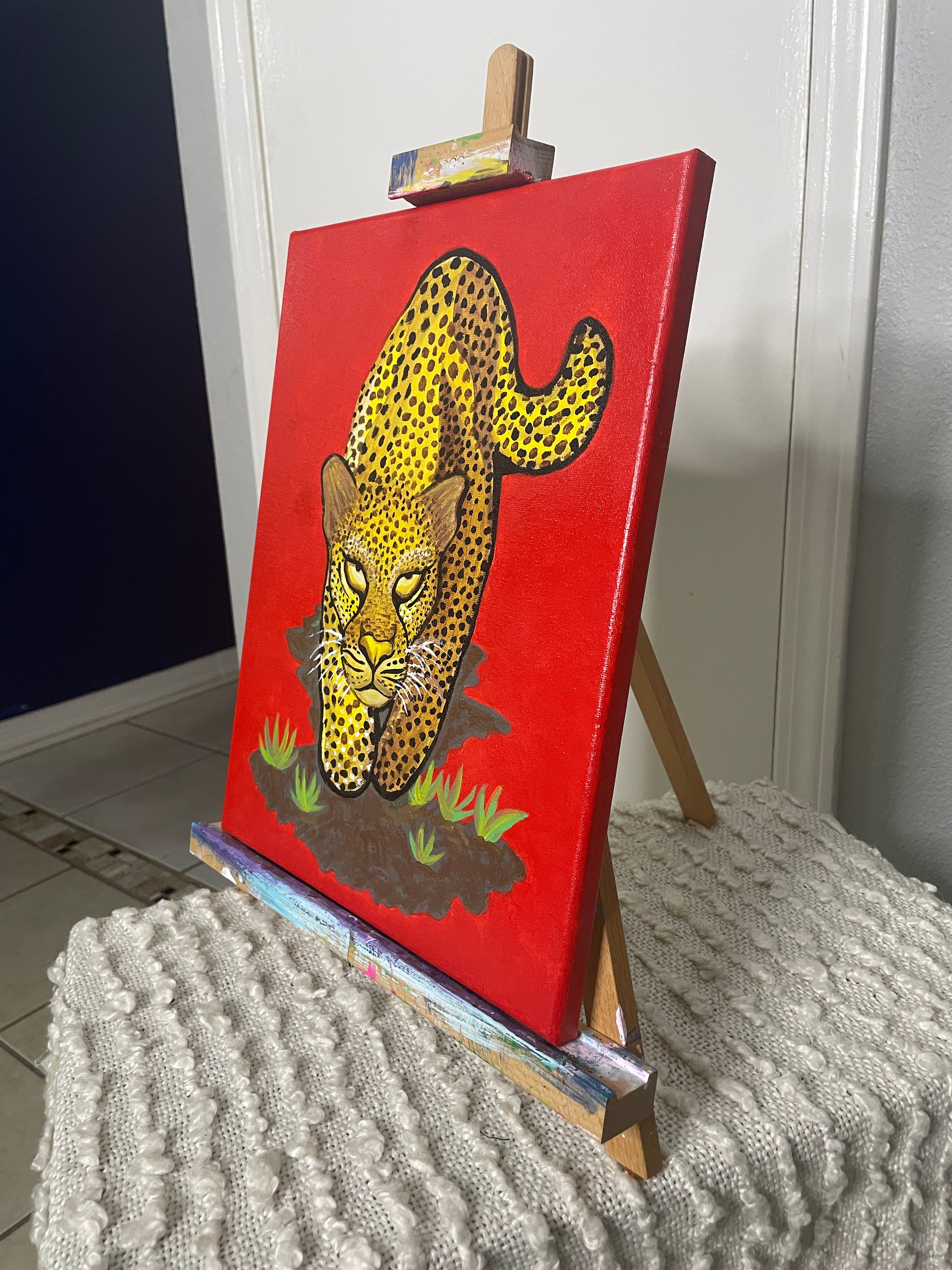 "Banana Cat" Acrylic Painting by The Vixen