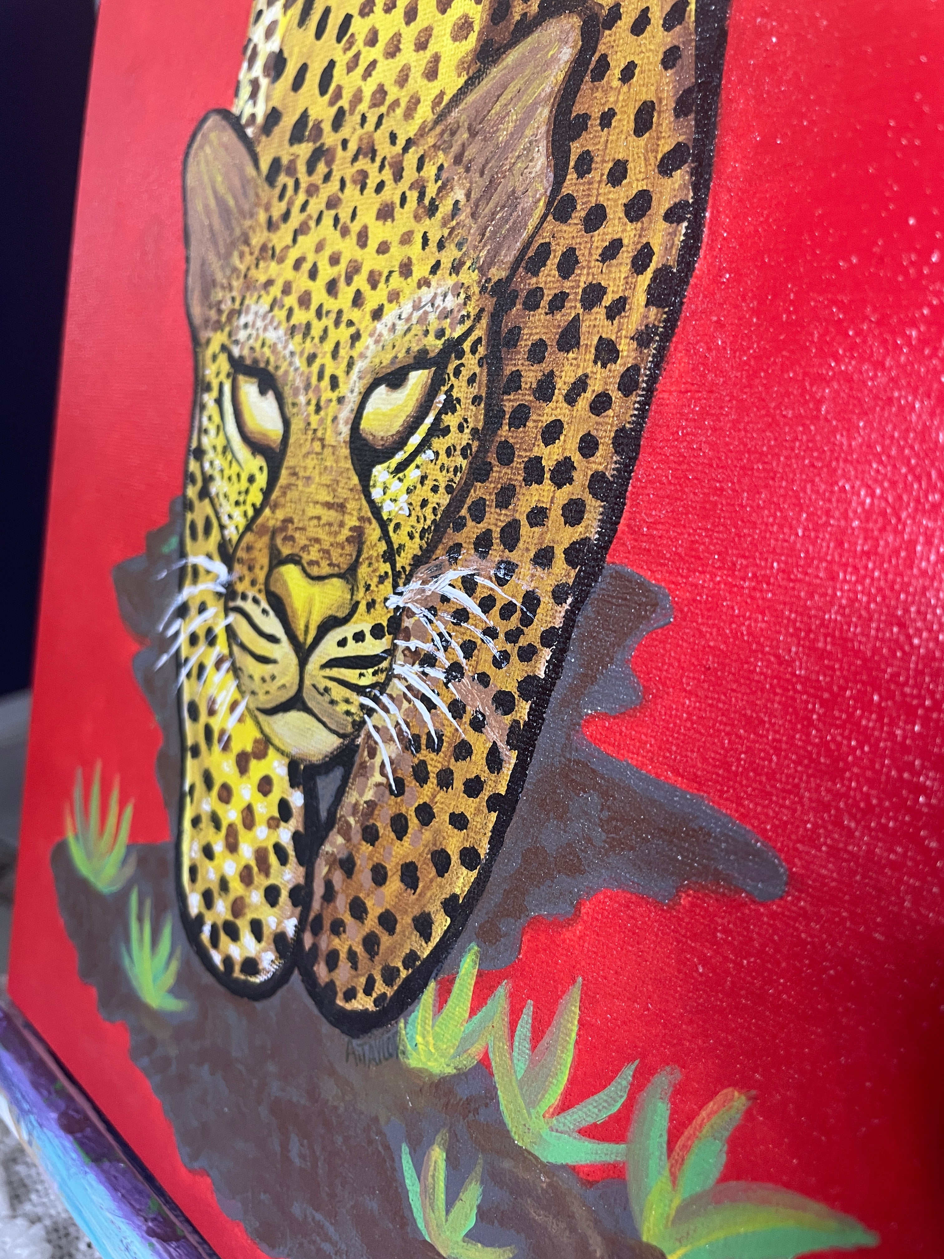 "Banana Cat" Acrylic Painting by The Vixen