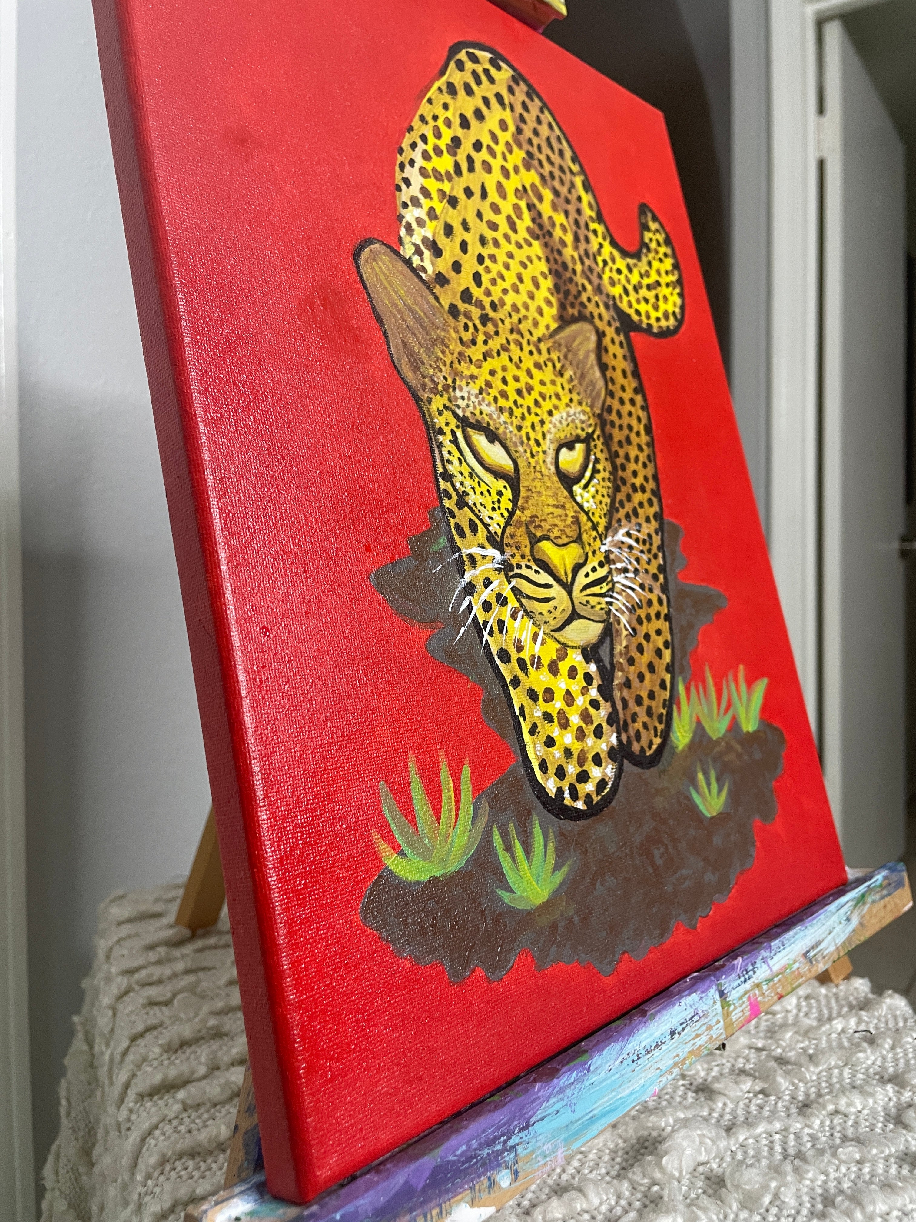 "Banana Cat" Acrylic Painting by The Vixen